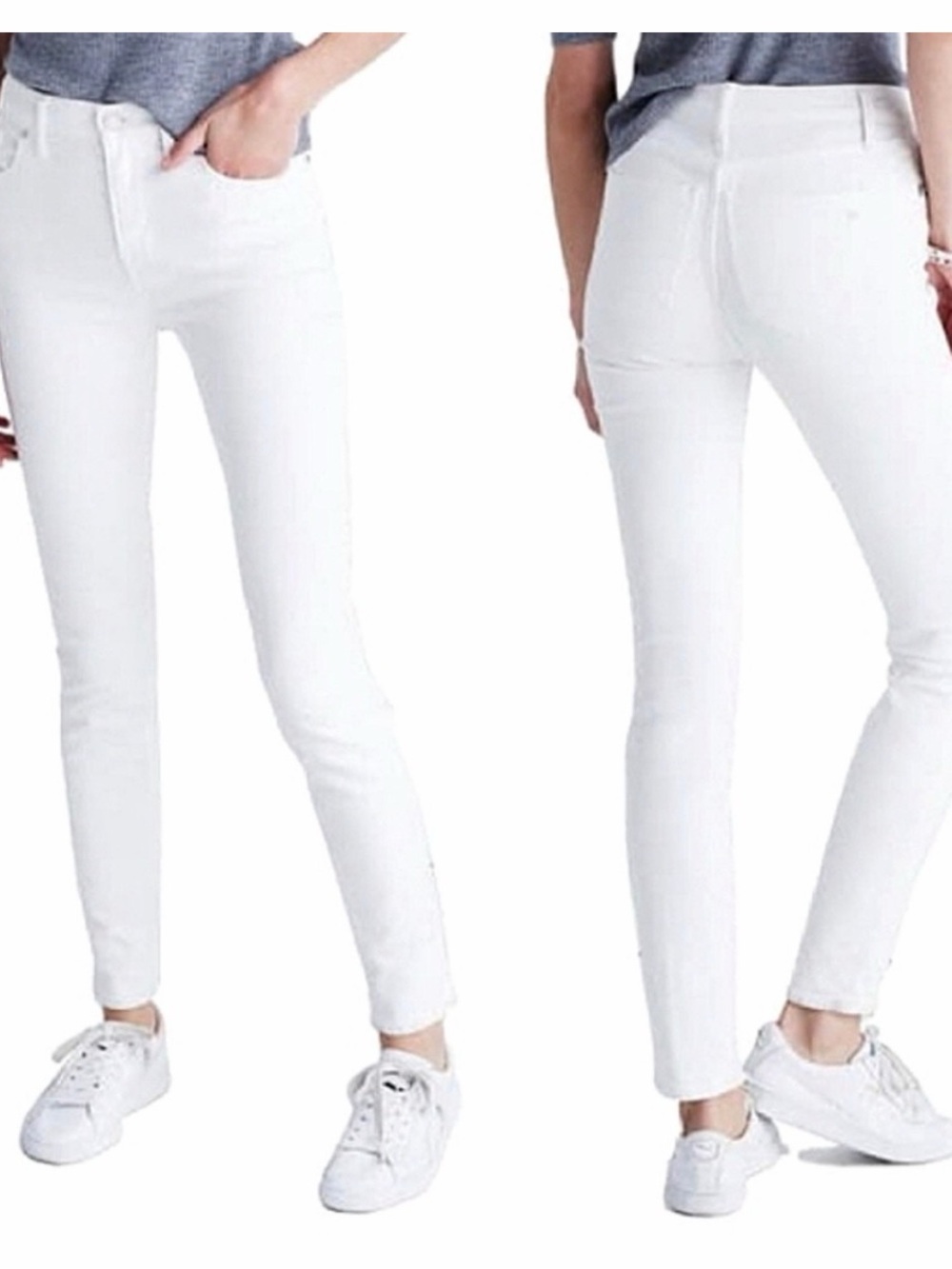 Madewell 9” High Riser Skinny Skinny Jean white - size 30 Tall - Picture 3 of 8